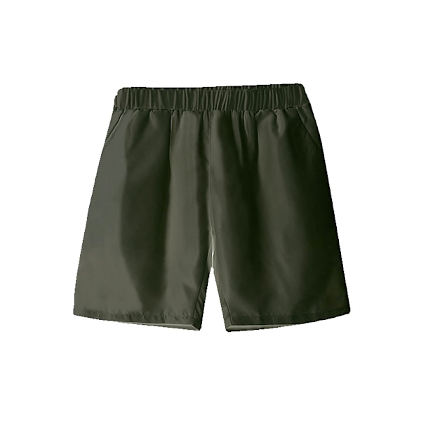 Herr 2-delars outfit blommig tropisk tryck knapp ner skjorta set green M