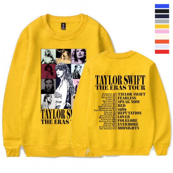 Unisex tröja för vuxna kvinnor män 1989 Taylor Swifts tröja med rund hals Yellow M