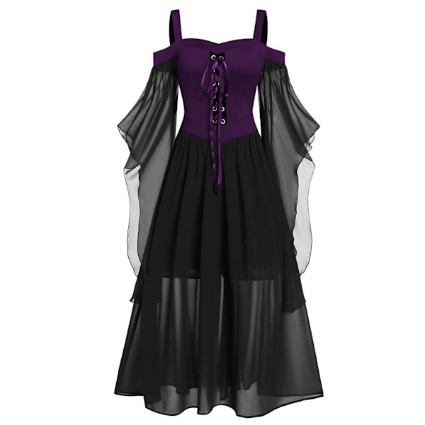 Halloween-asu Naisten Goottilainen Mekko Aikuisten Vampyyrimekko purple 5XL