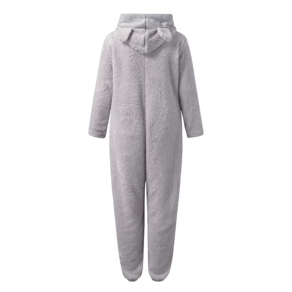 Jumpsuit för män gosig rolig lång pyjamas vinter varm plysch jumpsuit Gray(Woman) 2XL