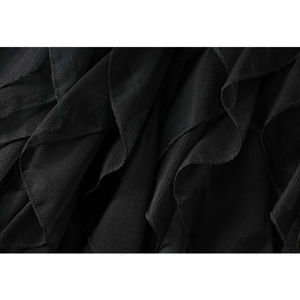 Naisten Epäsäännöllinen Pitkä Tyyli Tullehame Kesä Joustava Korkea Vyötärö Mesh Hame Black