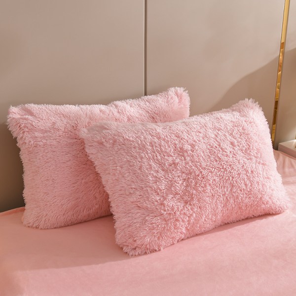 Plush Dynedekkensett, Luksuriøst Ultramyk Fløyelsdynedekkensett 4 Deler Pink 200*230cm