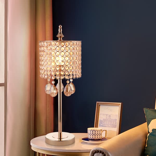 Moderna LED-kristallbordlampor för sovrum Gold