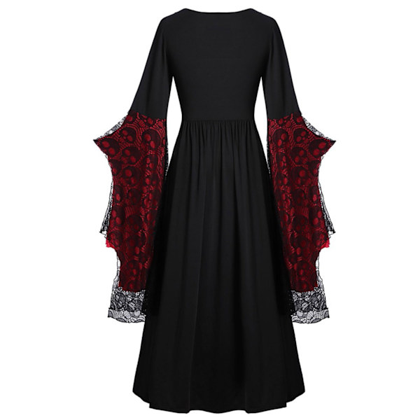 Naisten Goottilainen Mekko Pitsimekko Halloweenin Karnevaaliasuun red XXXL