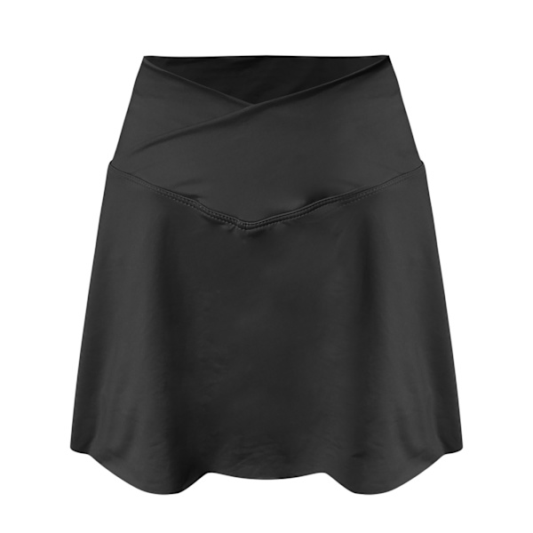 Naisten Pliseerattu Tennishame Shortsitaskuilla Korkea Vyötärö Black L