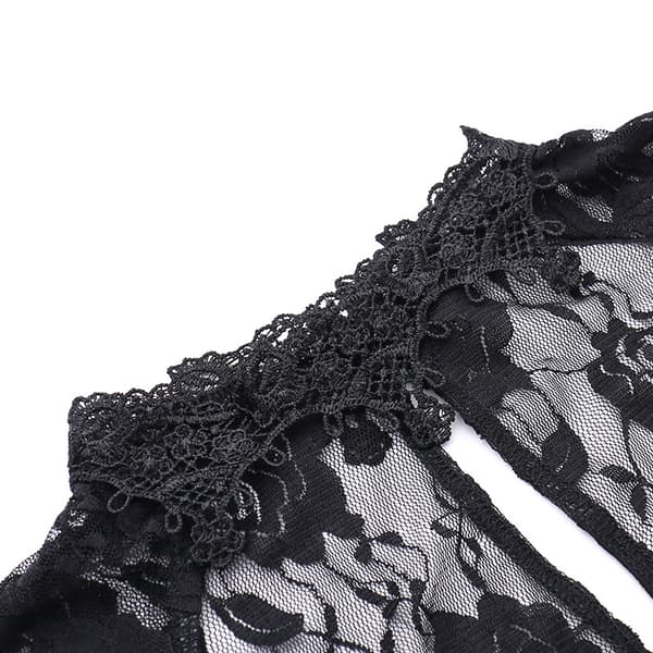 Gotisk Slim Lace Lång Goth Klänning Kläder M