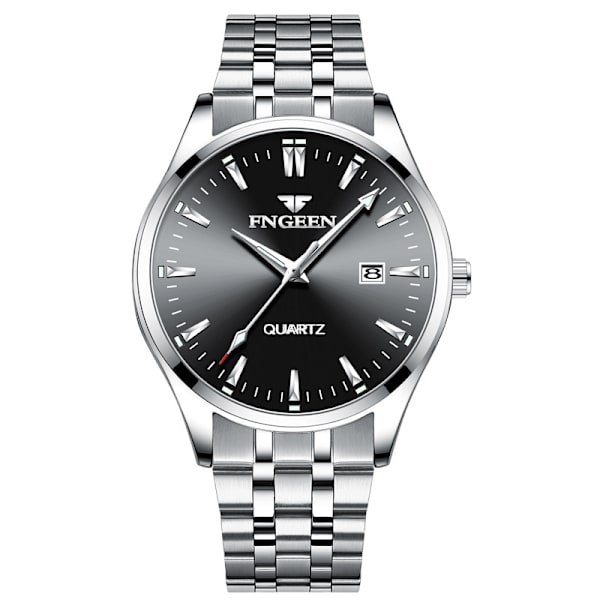 Herr Business Quartz Klocka, Analog Vattentät Luminous Datum Casual Armbandsur A-Black
