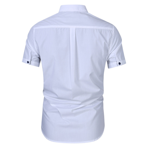 Herrskjorta Kortärmad Casual Skjorta med Ficka white S