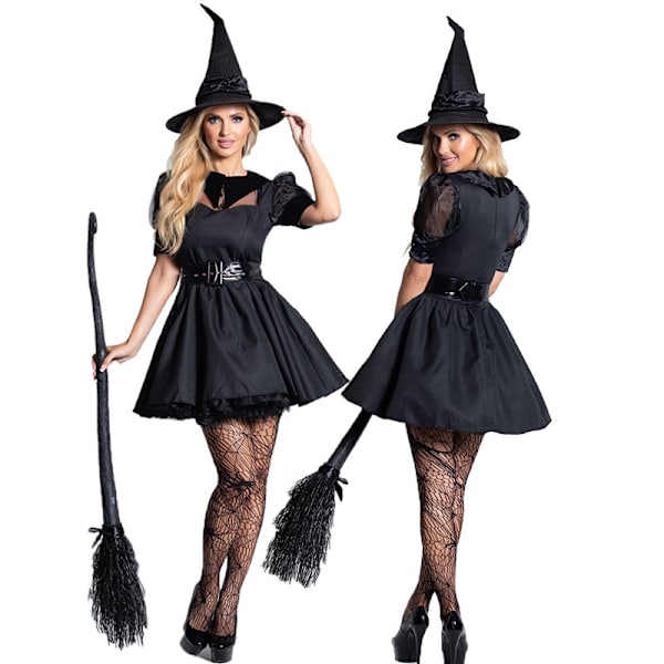 Klassisk Forførende Hexe Halloween Kostume til Kvinder L