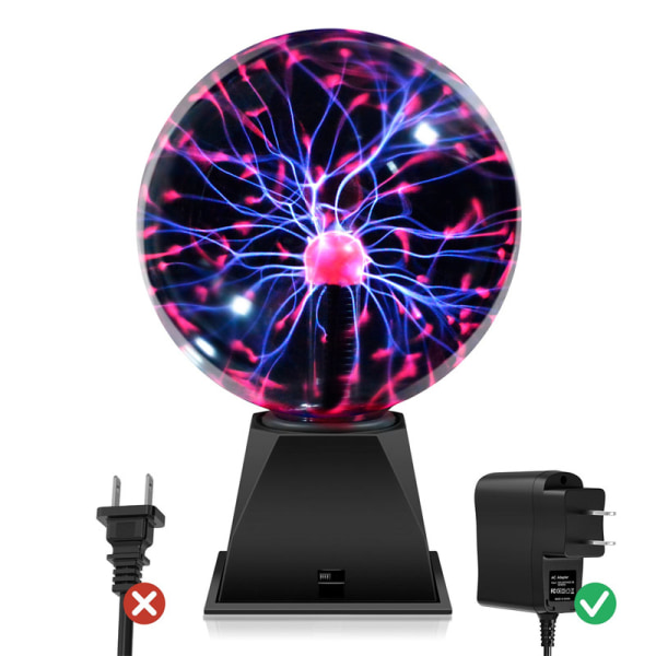 Plasma Ball Lamp 6 tum Science Toy Touch & Sound Sensitive Plasma Globe Red