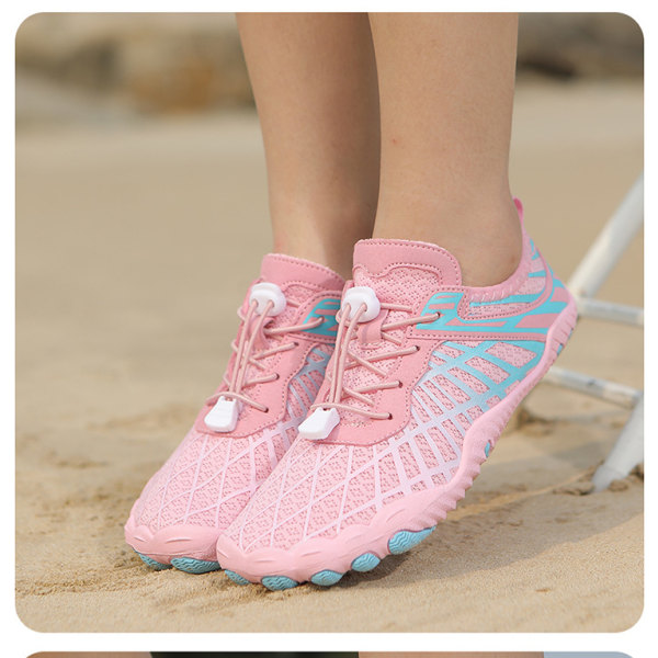 Hike Footwear Barefoot for Kvinner og Menn - Pustende & Sklisikre Sportslige Vannsko Pink Blue 37