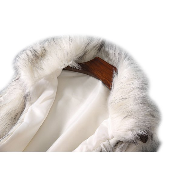 Vinterjakke for kvinner i kunstig pels, uten ermer white 2XL