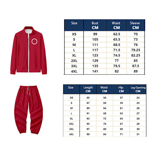 Squid Game 2 pelaajan cosplay-asu - urheilupuku ja hupullinen paita Square top 4XL