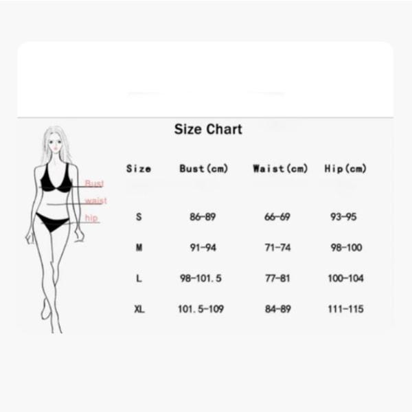 Dam 2-delad 3D Ros Bikini Baddräkt Hög Midja Badkläder Strandkläder Black L
