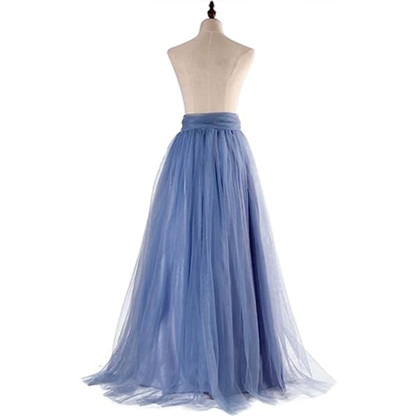Dame Bryllup Lang Maxi Puffy Tyl Nederdel blue M