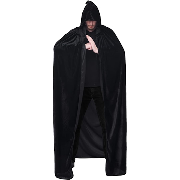 Unisex Hupullinen Viitta, Halloween Viitta Cosplaylle black 170cm without hat