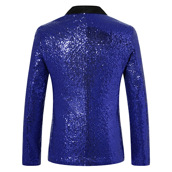 Miesten Sekvenssitakki Puku Yksi Napilla Slim Fit Miesten Sekvenssitakki blue XXL
