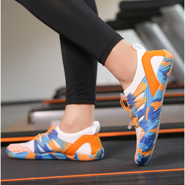 Unisex Vandresko til Mænd og Kvinder - Atletiske Vandsportsko, Barefodssko, Aqua Sko, Svømmesko, Strand Sko Blue Orange 41