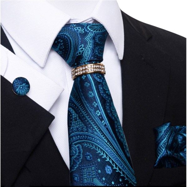 Silk Men's Tie Set, Jacquard vävda slipsar Present för män Color 3