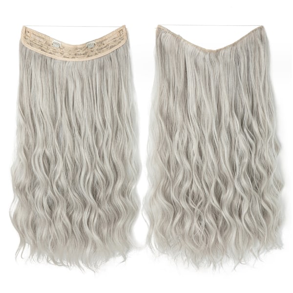Mix Brown Wire Hair Extensions Human Hair Clip in Hair Extensions Dark Brown silver 24INCH