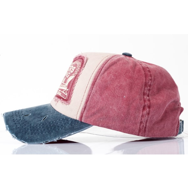 Broderade Justerbara Basebollkepsar för Män & Kvinnor Remslutskeps Wine Red