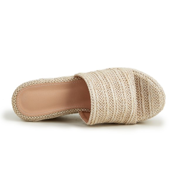 Plattform Slip on Espadrille Sandaler apricot 39