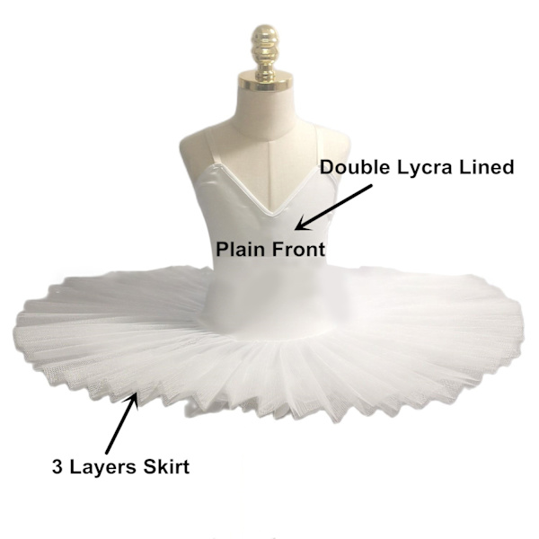 Ballerinadräkt, Barnbalettkostym Kvinnor Balett Danskläder white M