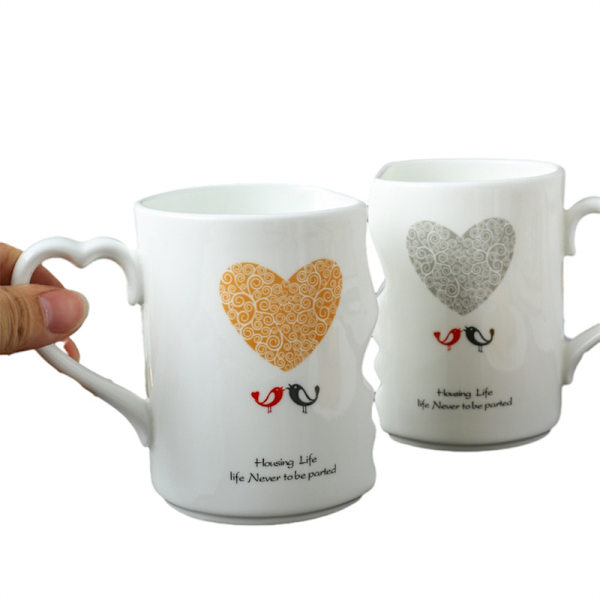 2 stk Valentinsdaggave - Keramiske Par Kyss Kopper Mr og Miss Par Kopper Style 1