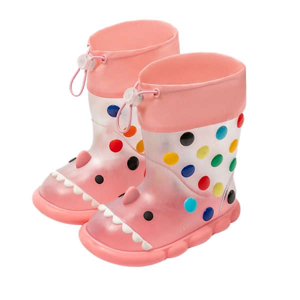 Lasten läpinäkyvät saappaat Vauvoille Pojille Tytöille PVC Ulkokäyttöön Piirretty Hai pink 170