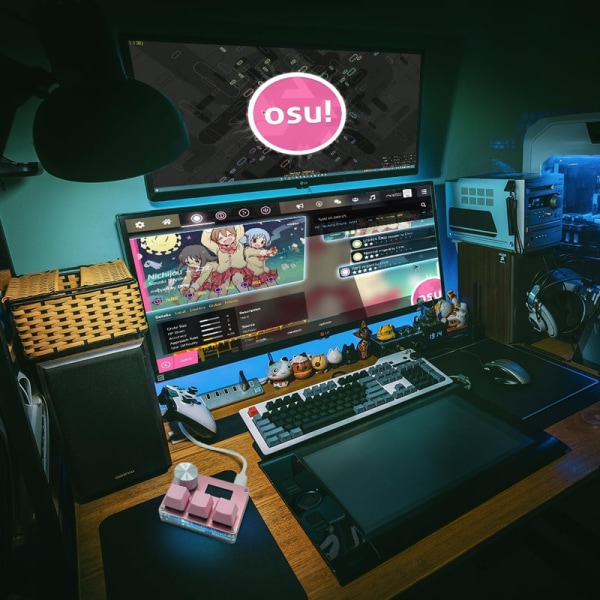 OSU O3C Rapid Trigger Hall Switchar magnetiskt linjärt tangentbord med ratt och skärm Pink#1