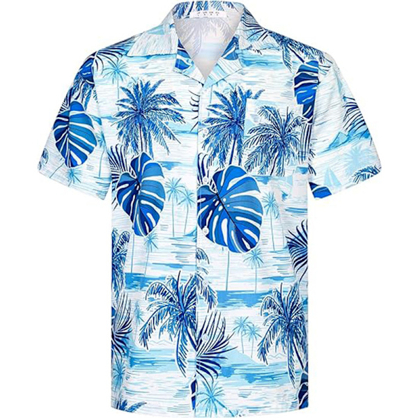 Miesten Havaijilaiset Paidat Lyhythihainen Napitettava Rentopaita Painettu Rantopaita Color 1 XL