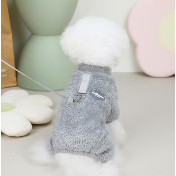 Hundepyjamas for små hunder Vinter Hundegenser grey XL