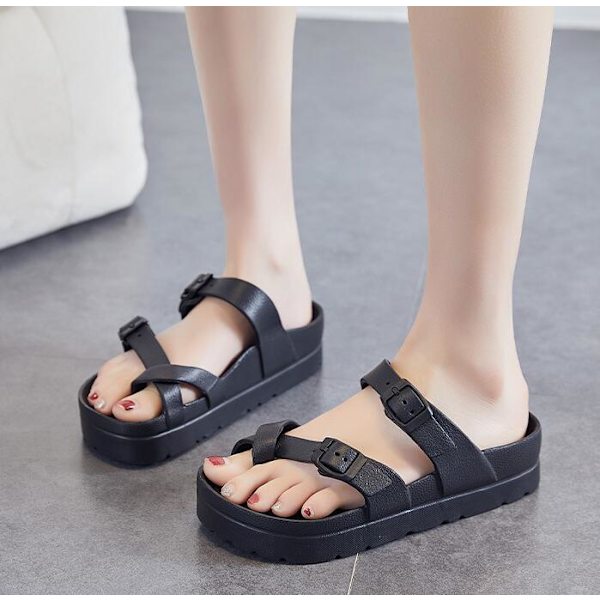 Naisten Platforma Sandaalit Mukavat black 40