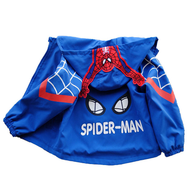 Superhjältar Pojkar Dragkedja Mode Hoodie jacka, Pojkar Spider-Man Hooded Sweatshirt blue 80