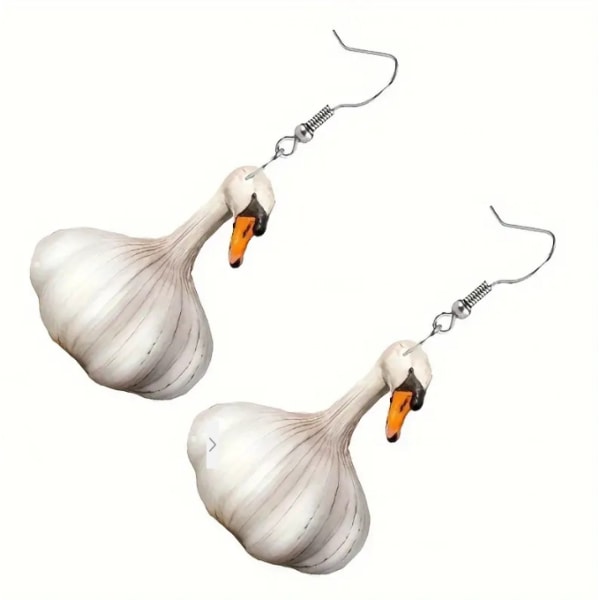 Garlic Duck Hook örhängen för kvinnor Resin Creative Ducky Drop Dingle örhänge