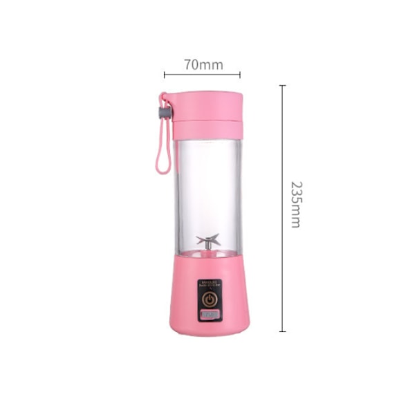 Bærbar Fruktjuiceblender Personlig Elektrisk Mini-flaske Hjem USB 6 Blader pink