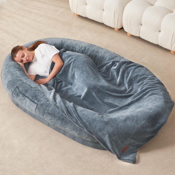 Stor människohundsäng Bean Bag Bed for Humans Giant Beanbag Dog Bed Dark Gray