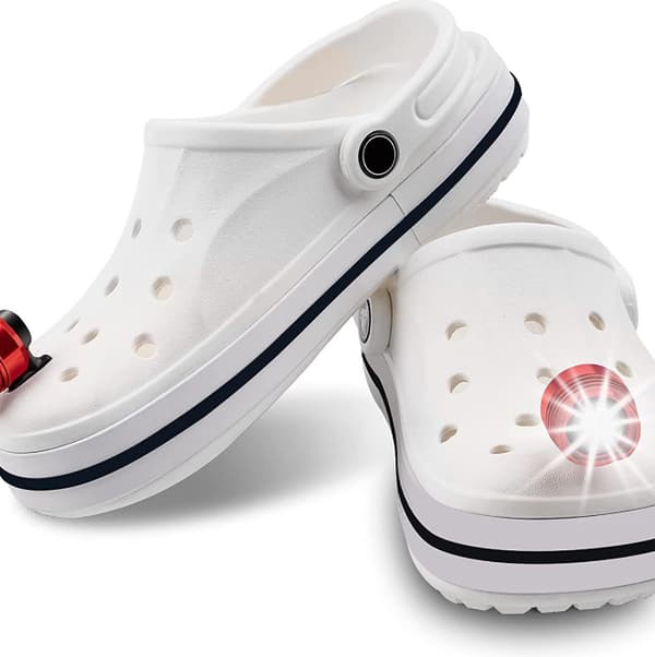 1 Par Forlygter til Crocs Mini Lys Sjove Sko Tilbehør Silver