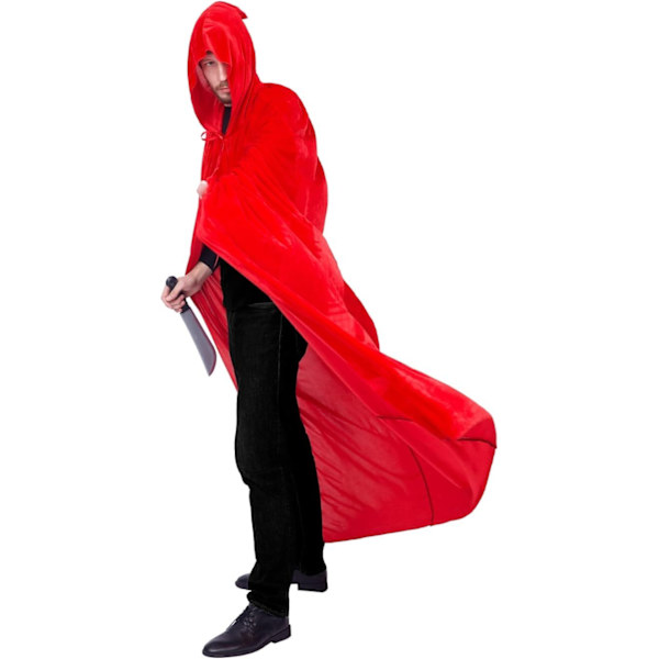 Unisex hettekappe, Halloween-kappe for cosplay red 140cm without hat