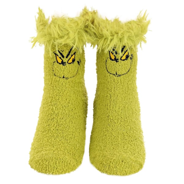 Grinch-pehmoiset joulu-sukat, Vihreä hirviökasvoinen piirretty mukava loma-sukat