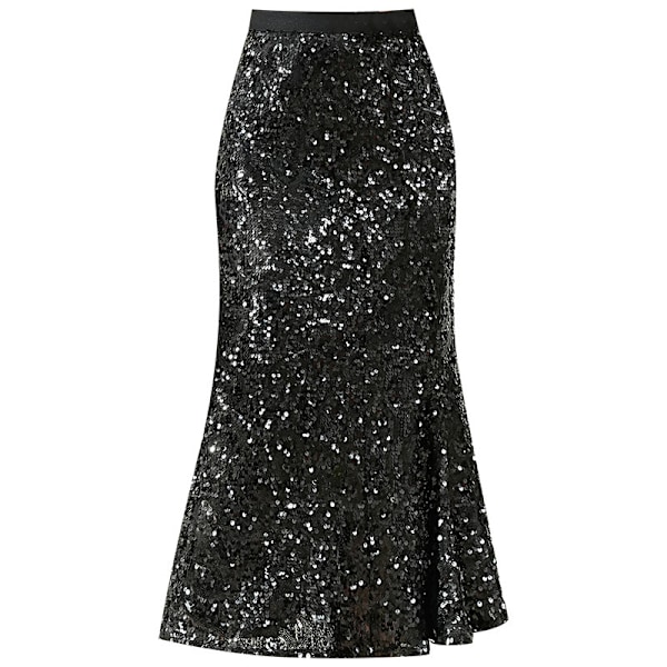 Kvinners Sekvens Skjørt Glitter Elastisk Bodycon Midi Havfrue Skjørt 4XL
