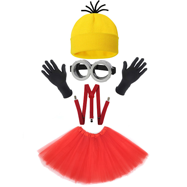 5 stk Halloween-kostyme for jenter red