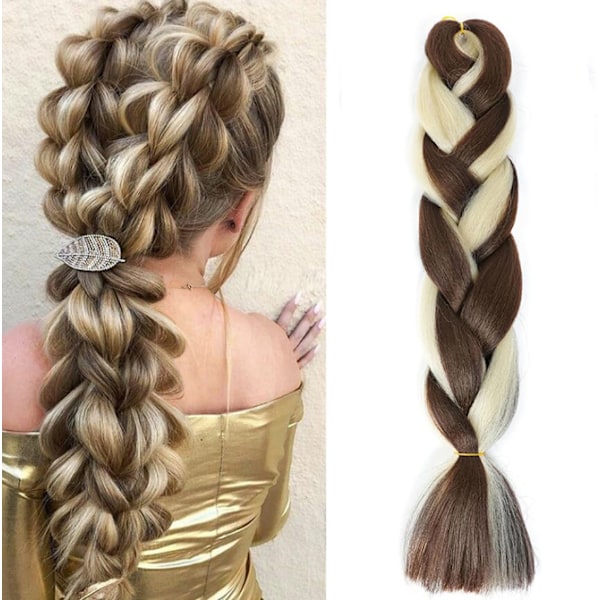 Färgmix Fläthår Extensions Jumbo Hår Regnbågsfärg Flätade Peruker Color 1
