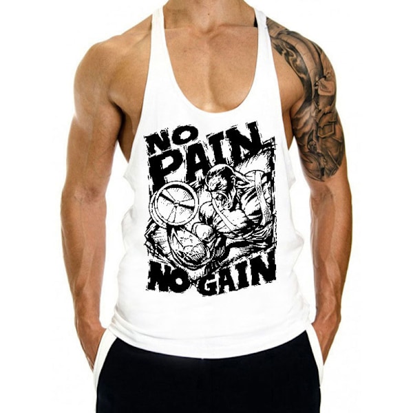 Mænds Trænings Stringer Tanktop Atletisk Hurtigtørrende Y-Ryg Toppe white L