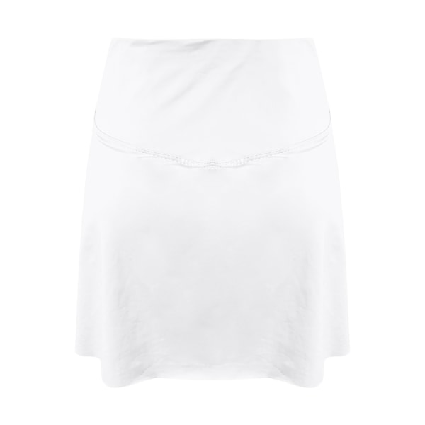 Damernas Plisserad Tennisskjort med Shortsfickor Hög Midja White L