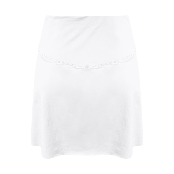 Naisten Pliseerattu Tennishame Shortsitaskuilla Korkea Vyötärö White XL