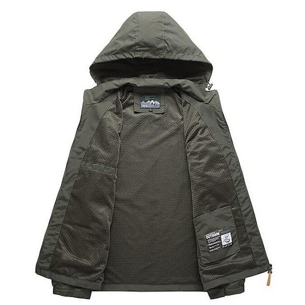 Mænds Crew Hooded Midlayer Jakke green 3XL