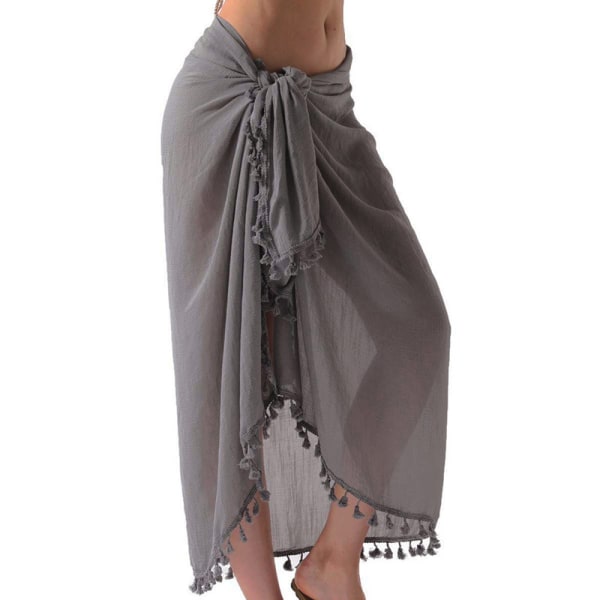 Beach Cover Up Bikini Baddräkt Baddräkt Scarf Badkläder Coverup för kvinnor Grey