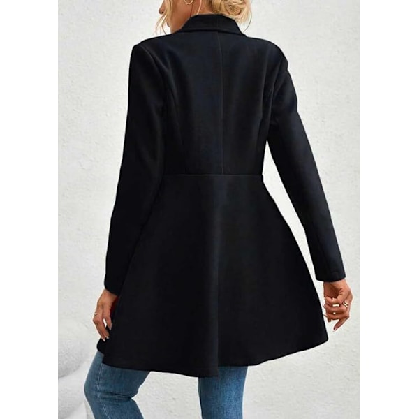 Naisten Talvitakki Pitkähihainen Reversilla ja Napit Työtakki black XL