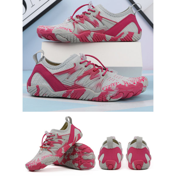 Unisex Vandresko til Mænd og Kvinder - Atletiske Vandsportsko, Barefodssko, Aqua Sko, Svømmesko, Strand Sko Dark Pink 35